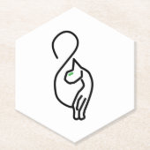 Stylische Kitty Cat Kontur Untersetzer (Vorderseite)