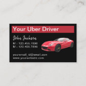 Stylische Klasse Luxus Red Car Service Uber QR Cod Visitenkarte (Vorderseite)