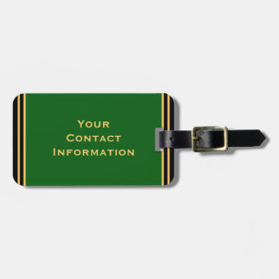 Stylische, kundenspezifische Green Bag Tag Gold Le Gepäckanhänger