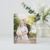 Stylische Light Modern Script Liebe dank Postcard Postkarte (Stehend Vorderseite)