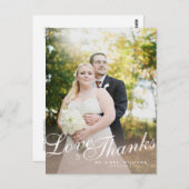 Stylische Light Modern Script Liebe dank Postcard Postkarte (Vorne/Hinten)