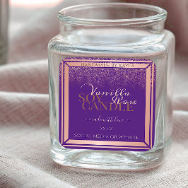 Stylische Lila Produktverpackungsmarken Rose Gold Quadratischer Aufkleber