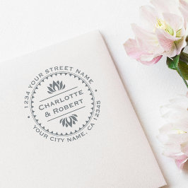 Stylische Lotus Blume Rücksendeadresse Custom Permastempel