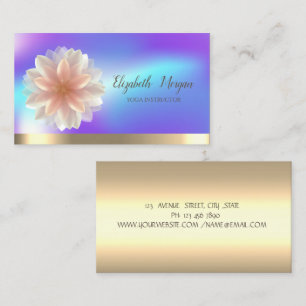 Stylische Lotusblume Gold,Holografisches Yoga Visitenkarte
