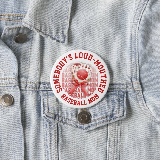 Stylische, lustige LAUTE BASEBALL-MOM Button (Beispiel)
