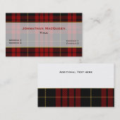 Stylische MacQueen Clan Karierte Custom Business C Visitenkarte (Vorne/Hinten)