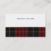 Stylische MacQueen Clan Karierte Custom Business C Visitenkarte (Rückseite)