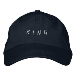 Stylische marineblaue, verstellbare King-Statement Bestickte Baseballkappe