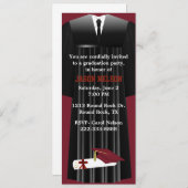 Stylische Maroon Graduation Party Einladung (Vorne/Hinten)