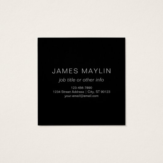 Stylische Maskuline Dunkelgrau Name & Monogramm (Rückseite)