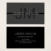 Stylische Maskuline Dunkelgrau Name & Monogramm (Vorne & Hinten)