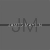 Stylische Maskuline Dunkelgrau Name & Monogramm Aufkleber (Vorderseite)