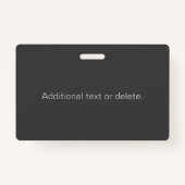 Stylische Maskuline Dunkelgrau Name & Monogramm Ausweis (Rückseite)