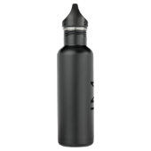 Stylische Maskuline Dunkelgrau Name & Monogramm Edelstahlflasche (Links)