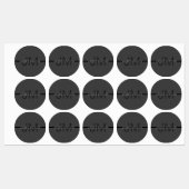 Stylische Maskuline Dunkelgrau Name & Monogramm Etiketten (Blatt)