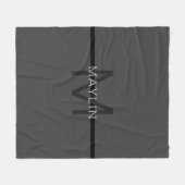 Stylische Maskuline Dunkelgrau Name & Monogramm Fleecedecke (Vorderseite (Horizontal))