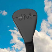 Stylische Maskuline Dunkelgrau Name & Monogramm Golf Headcover