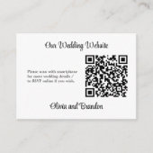 Stylische Minimalistische QR Code Website RSVP Car Begleitkarte (Vorderseite)