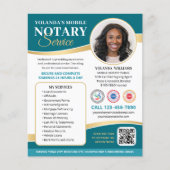 Stylische Mobile Notary Public QR Code Aquamarin b Flyer (Vorne)