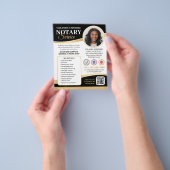 Stylische Mobile Notary Public QR Code Black Gold Flyer (Gruppe)