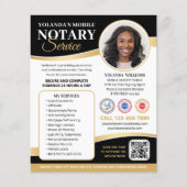 Stylische Mobile Notary Public QR Code Black Gold Flyer (Vorne)