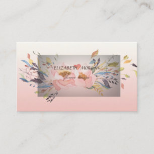 Stylische moderne elegante Wasserfarbe floral Visitenkarte