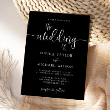 Stylische moderne Kalligrafie schwarze Hochzeit