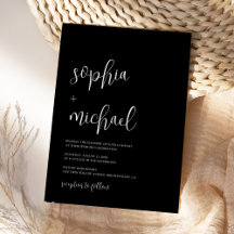 Stylische moderne Kalligrafie schwarze Hochzeit