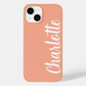 Stylische, moderne minimale Pfirsichfarbe Case-Mate iPhone Hülle (Rückseite)