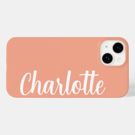 Stylische, moderne minimale Pfirsichfarbe Case-Mate iPhone Hülle (Rückseite (Horizontal))