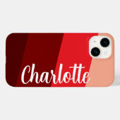 Stylische, moderne minimale Rot-Farbe Case-Mate iPhone Hülle (Rückseite (Horizontal))