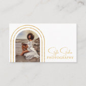 Stylische moderne Script Foto QR Code Fotografie Visitenkarte (Vorderseite)