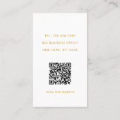 Stylische moderne Script Foto QR Code Fotografie Visitenkarte (Rückseite)