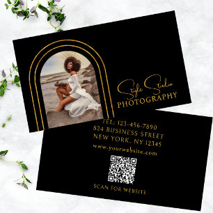 Stylische moderne Script Foto QR Code Fotografie Visitenkarte