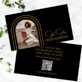 Stylische moderne Script Foto QR Code Fotografie Visitenkarte