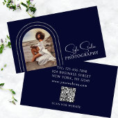 Stylische moderne Script Foto QR Code Fotografie Visitenkarte