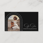 Stylische moderne Script Foto QR Code Fotografie Visitenkarte (Vorderseite)