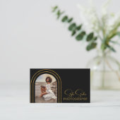 Stylische moderne Script Foto QR Code Fotografie Visitenkarte (Stehend Vorderseite)