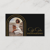 Stylische moderne Script Foto QR Code Fotografie Visitenkarte (Vorderseite)