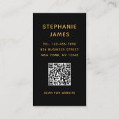 Stylische moderne Script Foto QR Code Fotografy Bu Visitenkarte (Rückseite)