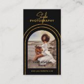 Stylische moderne Script Foto QR Code Fotografy Bu Visitenkarte (Vorderseite)
