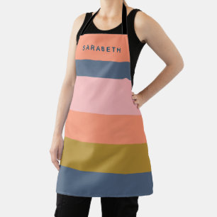 Stylische moderne Streifen schöne Erdtöne individu Schürze