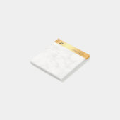 Stylische Monogram Gold Marble Einfache Vorlage Post-it Klebezettel (angewinkelt)