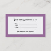 Stylische Monogramm-Visitenkarten Terminkarte (Rückseite)