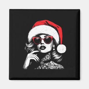 Stylische Mrs Claus Lustiger Santa Weihnachten Xma Magnet