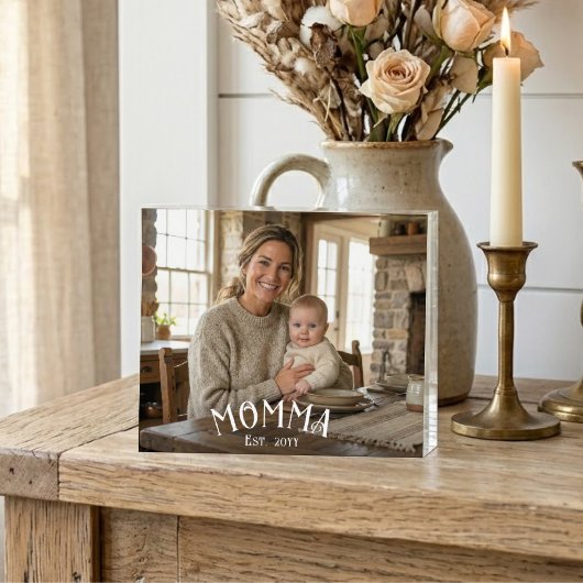 Stylische Mutter Est. Jahr Erste-Mutter-Foto Fotoblock