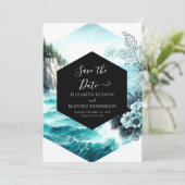 Stylische Nautical Wedding Save The Date (Stehend Vorderseite)