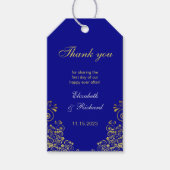 Stylische Navy Blue Gold Script Hochzeit Vielen Da Geschenkanhänger (Vorderseite)