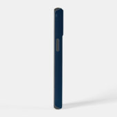 Stylische Navy Monogrammierte Midnight Palm iPhone 15 Hülle (Rechte Seite)