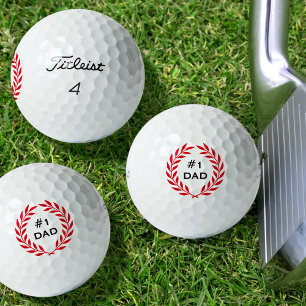 Stylische Nummer 1 Vater Laurel Wreath Red Custom  Golfball